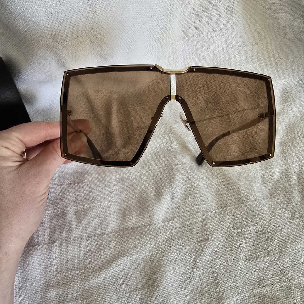 MaxMara Oversized Square Brown Sunglasses MM0117 NEW With case - Picture 2 of 10